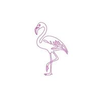 Hand Drawing Flamingo Line Art vector