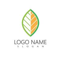 Green leaf logo template element symbol design vector