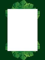 A square frame with green leaves on it vector