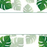 Tropical leaves background with blank space for text vector