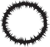 A black and white drawing of a circle with spikes vector