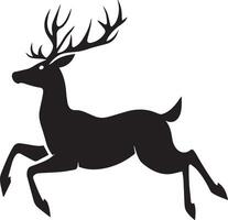 Reindeer jump clean simple silhouette black vector