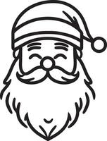 Santa Claus clean simple linear outline black vector