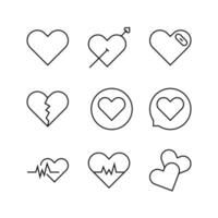 Editable Set Icon of Heart, illustration isolated on white background. using for Presentation, website or mobile app vector