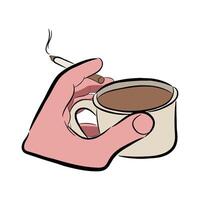 enjoy life with a cup of coffee and a cigarette vector