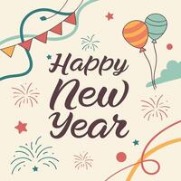 a poster that says happy new year on it vector