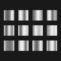 Silver metallic gradient set. Aluminium template metal background. Glossy design for frames, banners, ribbons and labels. illustration vector
