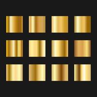 Golden metallic gradient set. Shiny template metal background. Glossy design for frames, banners, ribbons and labels. illustration vector