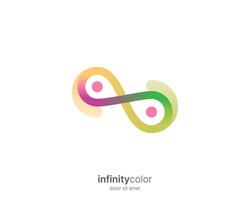 Simple line infinity logo with smooth gradient vector