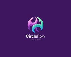 Abstract colorful arrow logo gradient vector