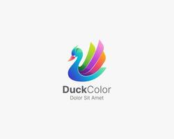 Abstract colorful duck logo gradient vector