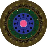 A circular design with a pink center vector
