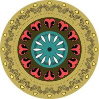 A circular design with a floral pattern vector