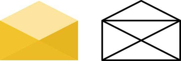 Envelope letter icon in flat and outline style. E-mail concept illustration. Message vector
