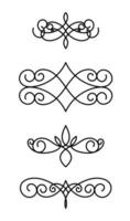 Set 4 collection of retro ornaments vector
