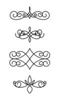 4 Set collection of retro ornaments vector