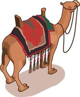 Isometric Camel with Saddle facing North East vector