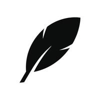 Feather silhouette icon image,simple and minimalist icon design,isolated on white background,can be for sign or logo vector