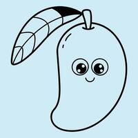 A cute mango art for color book vector