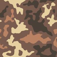 Brown beige camouflage seamless pattern. Modern military camo texture. Desert masking color vector