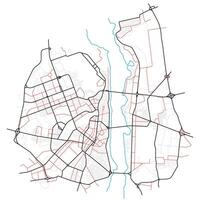 Voronezh city map - town streets on the plan. Map of the scheme of road. Urban environment, architectural background vector