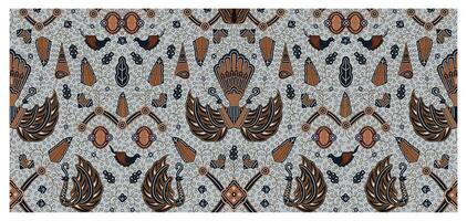 Batik sidomukti isolated on a gray background, illustration technique. vector
