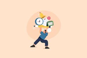 Multi tasking and Task Management with Clock and Envelope Illustration. vector