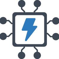 Processor illustration with isolated background vector