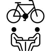 Cyclist family illustration with isolated background vector