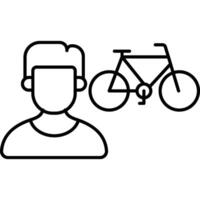 Cyclist female illustration with isolated background vector
