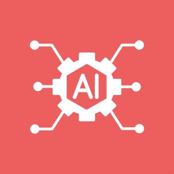 Artificial Intelligence illustration with isolated background vector