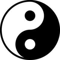 black yin and yang sign without background vector