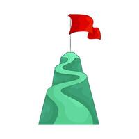 winding road with flags in front vector