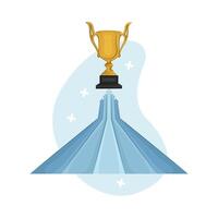 illustration of Go straight with the trophy in front vector
