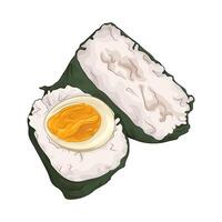 original onigiri with egg onigiri vector