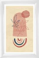 A framed art print with a red, white and blue design vector
