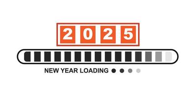 Loading 2024 to 2025 black progress bar. Happy new year 2025 welcome. Year changing from 2024 to 2025. end of 2024 and starting of 2025. Almost reaching New Year Wishes 2025. start goal and planning. vector
