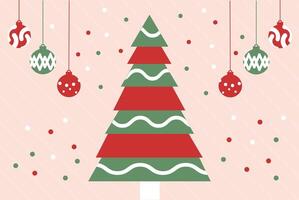a christmas tree with ornaments hanging from it vector