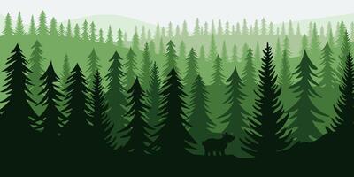 Blank Mountains And Forest Scene vector