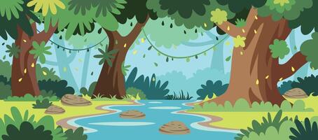 Deep Forest Scene vector