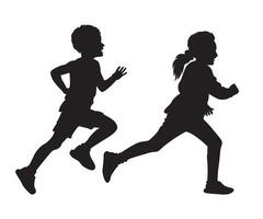 Silhouette Drawing Of Young Characters vector