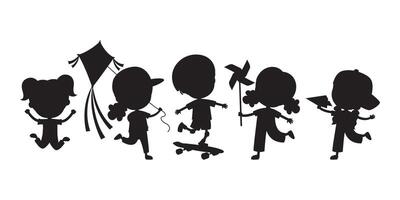 Silhouette Drawing Of Cartoon Characters vector