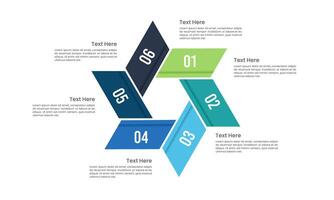 Six pointed star infographic design template. Business presentation, Report, Information, Strategy and Plan. vector
