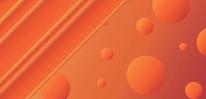 An orange background with many circles and lines vector