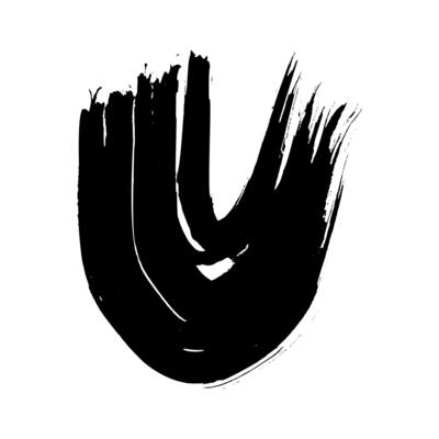 Black grunge semicircular brush strokes