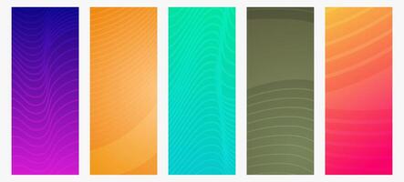 Modern colorful gradient background with wave lines vector