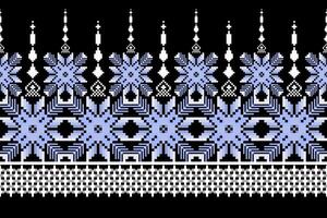 Geometric floral pattern background.flower ethnic pixel pattern vector