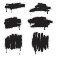 Set of graffiti Spray painted lines and Drips Black ink splatters isolated on white background. vector