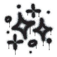 Spray Painted Graffiti sparkle star icon isolated on white background. vector