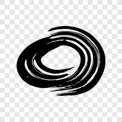 Black grunge brush strokes in circle form